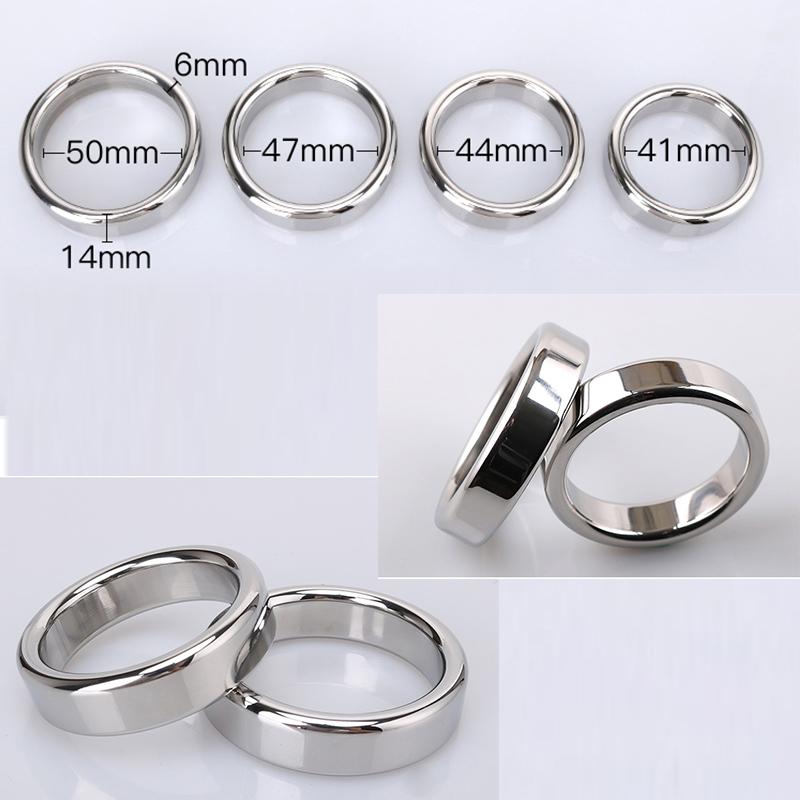 5 Sizes Stainless Steel Male Penis Ring Ball Scrotum Stretcher Ejaculation Delay Metal Cock Rings BDSM Sex Toys For Men Cockring
