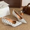 Slip-on Wedge Single Shoes for Women 2026 Spring and Autumn New Pointed Toe Shallow Mouth Low-top Shoes