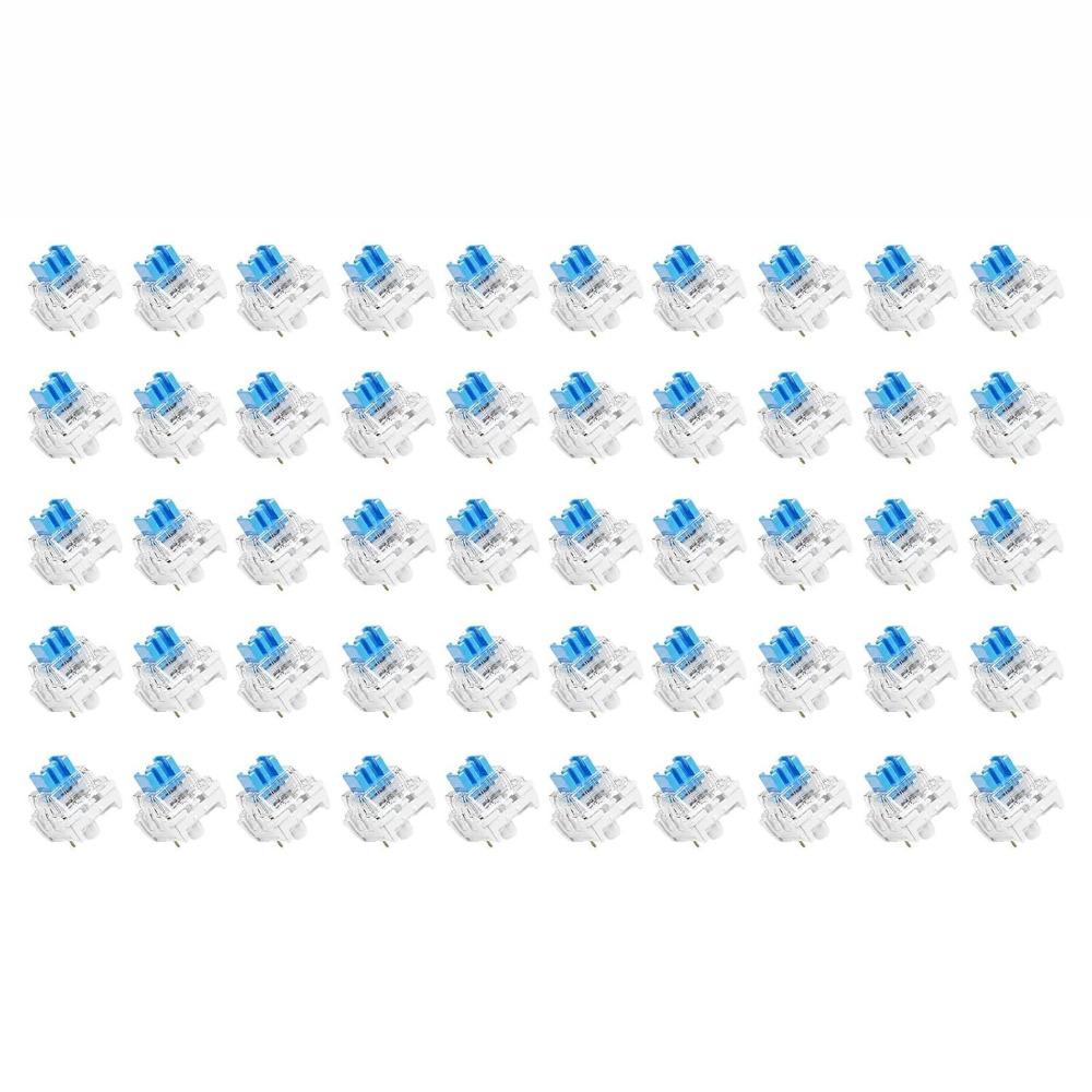 Set di 30/50 Interruttori Meccanici Clicky con Feedback Tattile per Modifica Tastiera e Fidget DIY