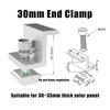 A60Z4 Pieces Solar Module Holder End Clamp Kit Solar Panel Edge Clamp Brackets Adjustable Solar Panel ,30Mmmay