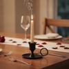 2 Piece with Holding Ring Desktop Candlestick Retro Candle Stand  Restaurant