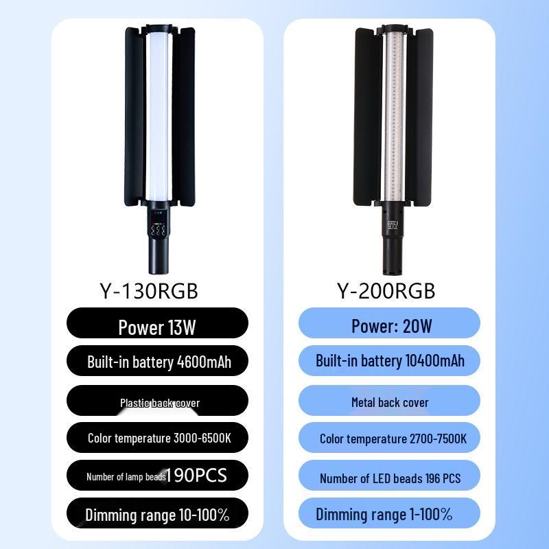 8-Color RGB LED Stick Light, 20W Handheld Portrait and Background Softlight for Outdoor Photography.