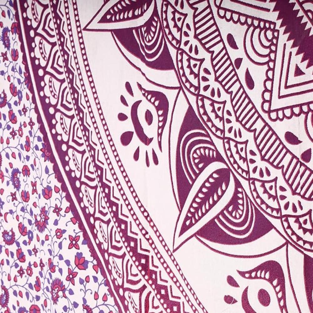Bless International Beautiful Indian Bohemian Psychedelic Hippie Ombre Window Curtain Panels for Bedroom, Living, Balcony (Pink Red Ombre Flower)