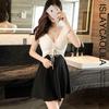 ISLAYCAOLILA DG6 Kerin Cabaret Mini Club Party Flared Mini Short Gathered Size Women's Dress, Dress, Dress, Dress, Dress, Dress, Set-Up Style, Ribbon,