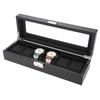 Watch Gift Box, 6 Grid PU Carbon   Lther Watch Case Watch Box