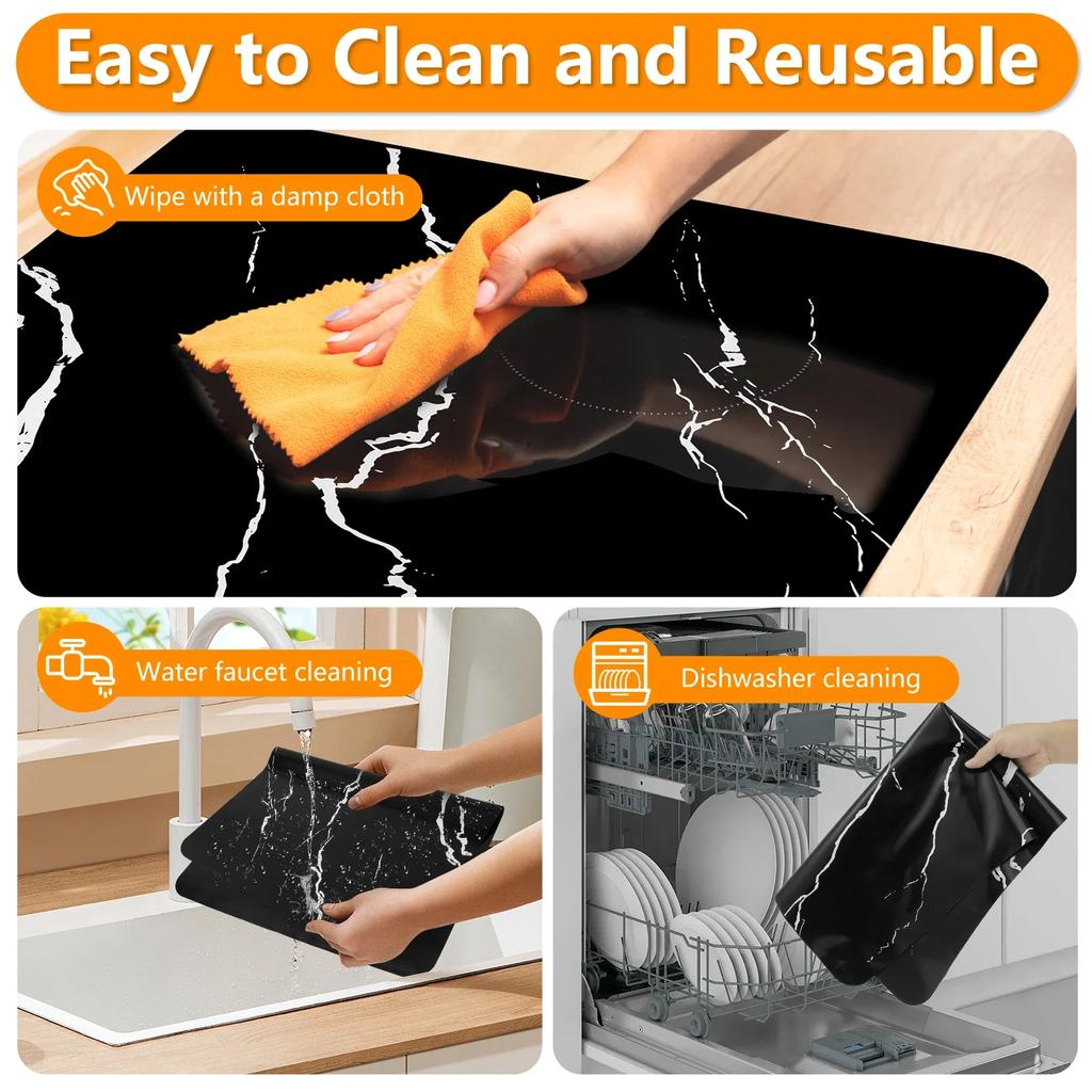 Non-Slip Induction Cooktop Mat Silicone Induction Cooker Covers Heat-resistant  Induction Cooktop Protector Mat 30.8x20.5Inch