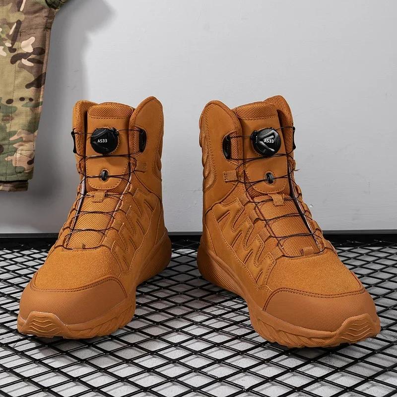 Рабочая обувь Мужские ботинки Мужские кроссовки Уличные ботинки для хайкинга Мужские Нескользящие ботинки с высоким верхом Пустынные ботинки Hombre Мотоциклетная обувь 46 7360₽