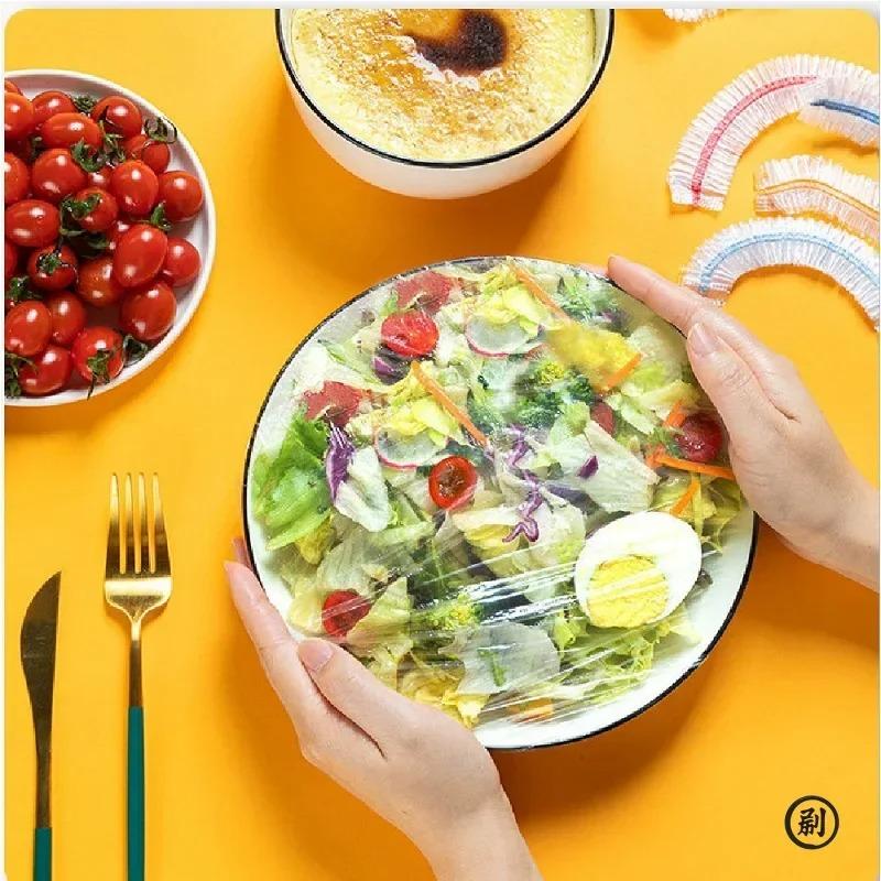 Food Grade Transparent Non Tear PE Plastic Household Refrigerator Fresh-keeping Cover Disposable Fresh-keeping Film Sleeve