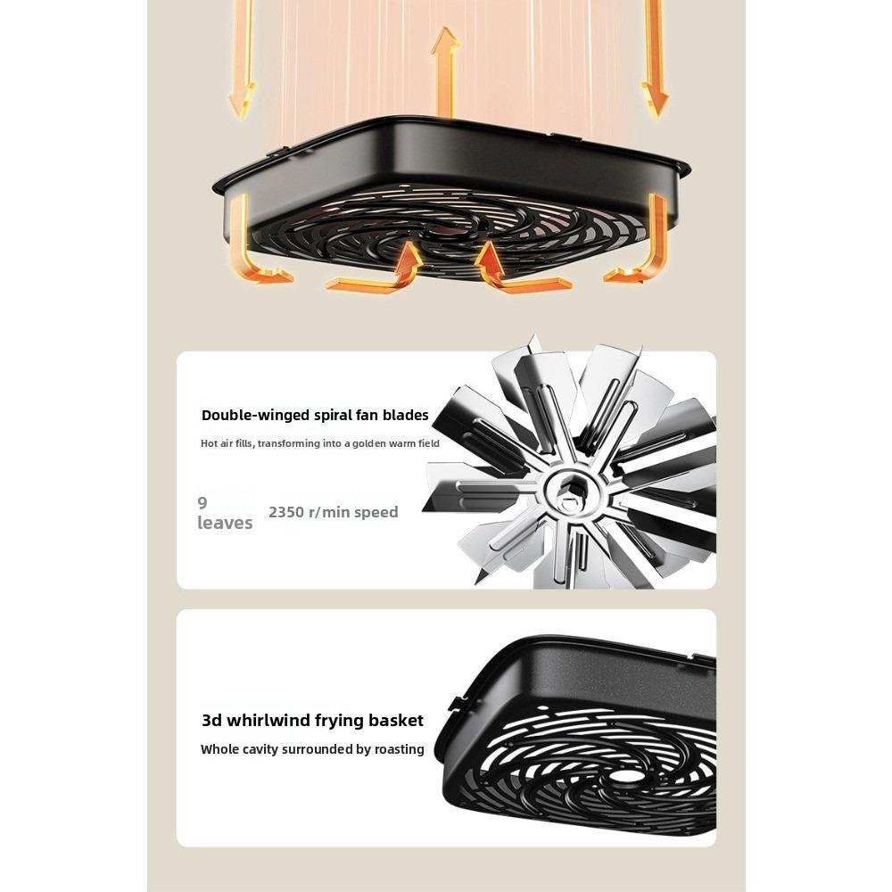 Mijia Air Fryer 5L, No Turn Over Cooking, 6.2" Clear View Window, High Temp Resistant Metal Liner, Multi-Function Air Fryer for Home