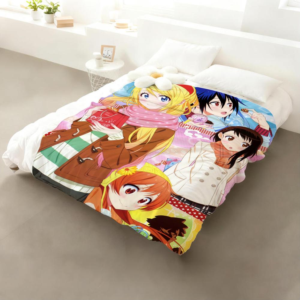 Anime Nisekoi False Love Throw Flannel Throw Blanket: Soft Kid-Friendly Warm Anti-Static All Season Washable Couch Bed Home