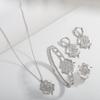 2026 Four-piece Necklace Set Zircon Collarbone Chain Women's Four-leaf Clover Jewelry Collarbone Chain Set