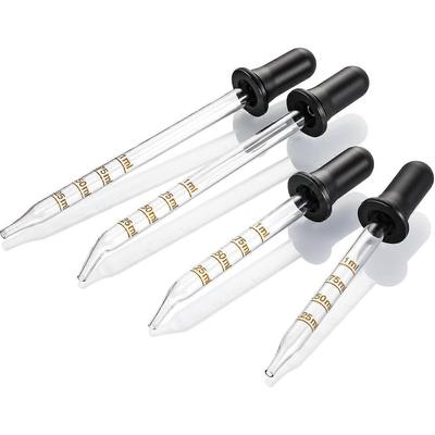 Hohe Qualität, brandneu, 4er-Pack, 1 ml Glas-Augentropfer mit Messung - Lang &