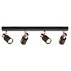 Ceiling Light - NETTLIFE - Retro Spot 4x GU10 - Black/Gold - Metal - 355° Adjustable