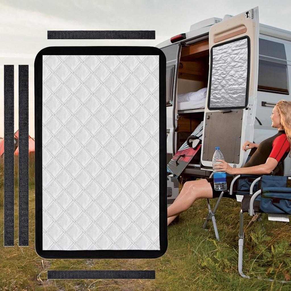 RV Door Window Cover Trailer Side Window Sun Guard Foldable Light-Blocking RV Accessories For Long Distance Trip Travelers