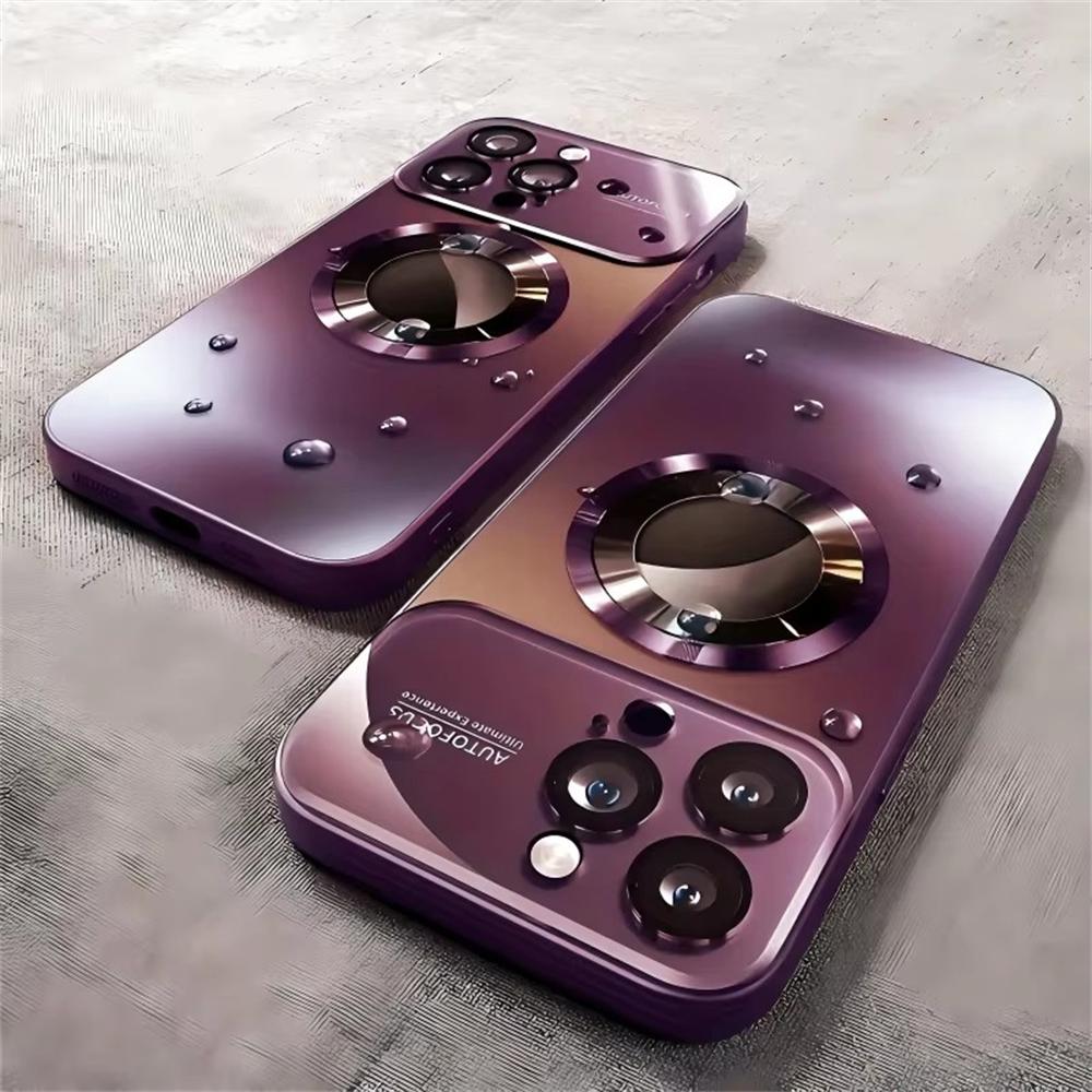Luxury For iPhone 18 17 16 15 14 13 12 11 Pro Max Plus Glass Camera Lens Protection Case For Magesafe Magnetic Wireless Charging Phone Cover