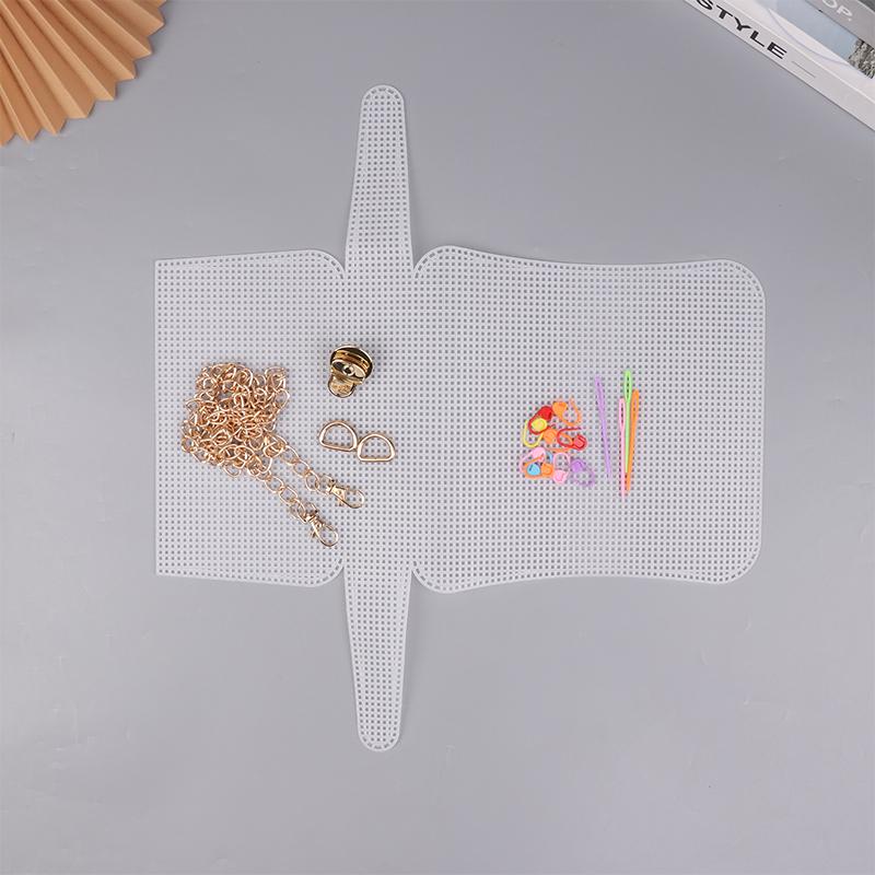 Plastic Mesh For Bag Making Diy Handcraft Bags Weaving Material Latch Hook Bags Made Plastic Grid Hook Crafts Making Accessories
