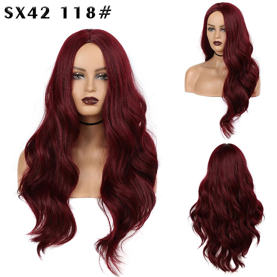 LISI HAIR Dámská módní dlouhá vlnitá paruka bez ofiny, přírodní vodní vlna, paruka ze syntetických vláken pro ženy