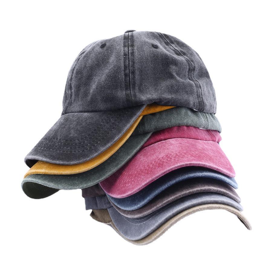 Retro Distressed Washed Unisex Baseball Cap - Soft Brim Sun Protection Hat