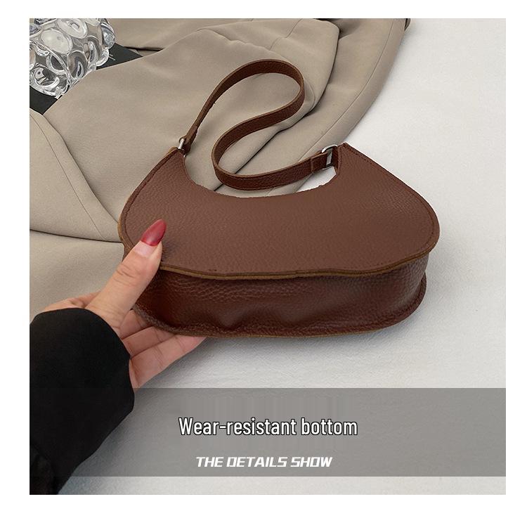 Women's Chic Lychee Pattern Crossbody Bag - Large Capacity, Versatile, Fashionable Shoulder & Dumpling Style