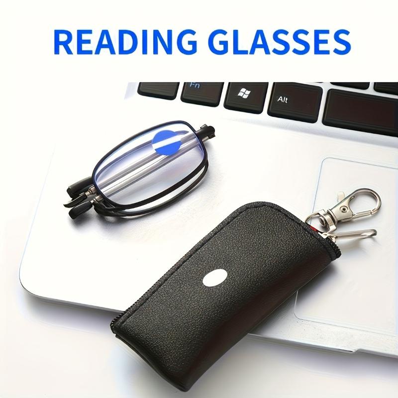 2PCS Portable Reading Glasses Square Design Foldable Portable Storage Bag for Both Men and Women +1.0 To+4.0 Times Larger