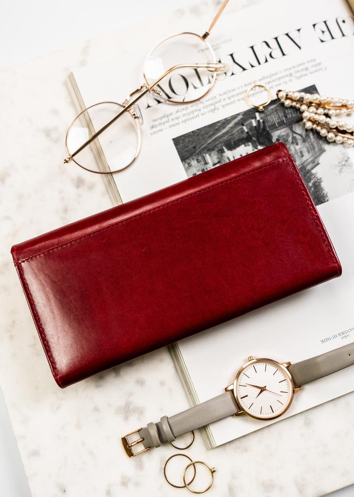 PTN 1680166-9-TVT-6585 Red Leather Wallet