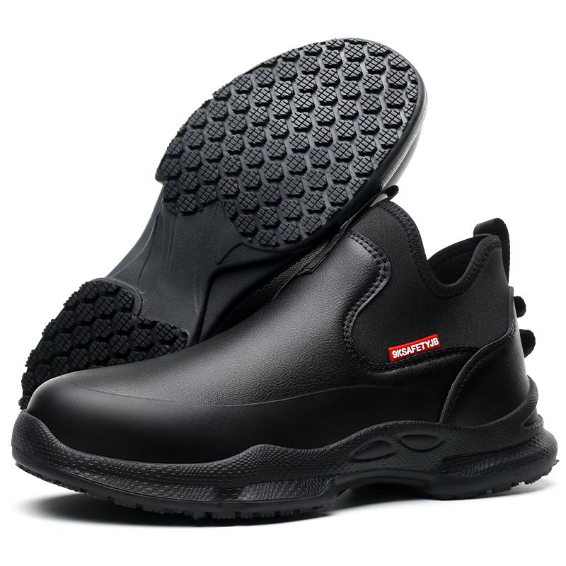 

Противоскользящая кухонная рабочая обувь, нескользящие рабочие водонепроницаемые ботинки, легкая защитная обувь для мужчин, рабочая обувь для повара, кожаные кроссовки 37 чёрный