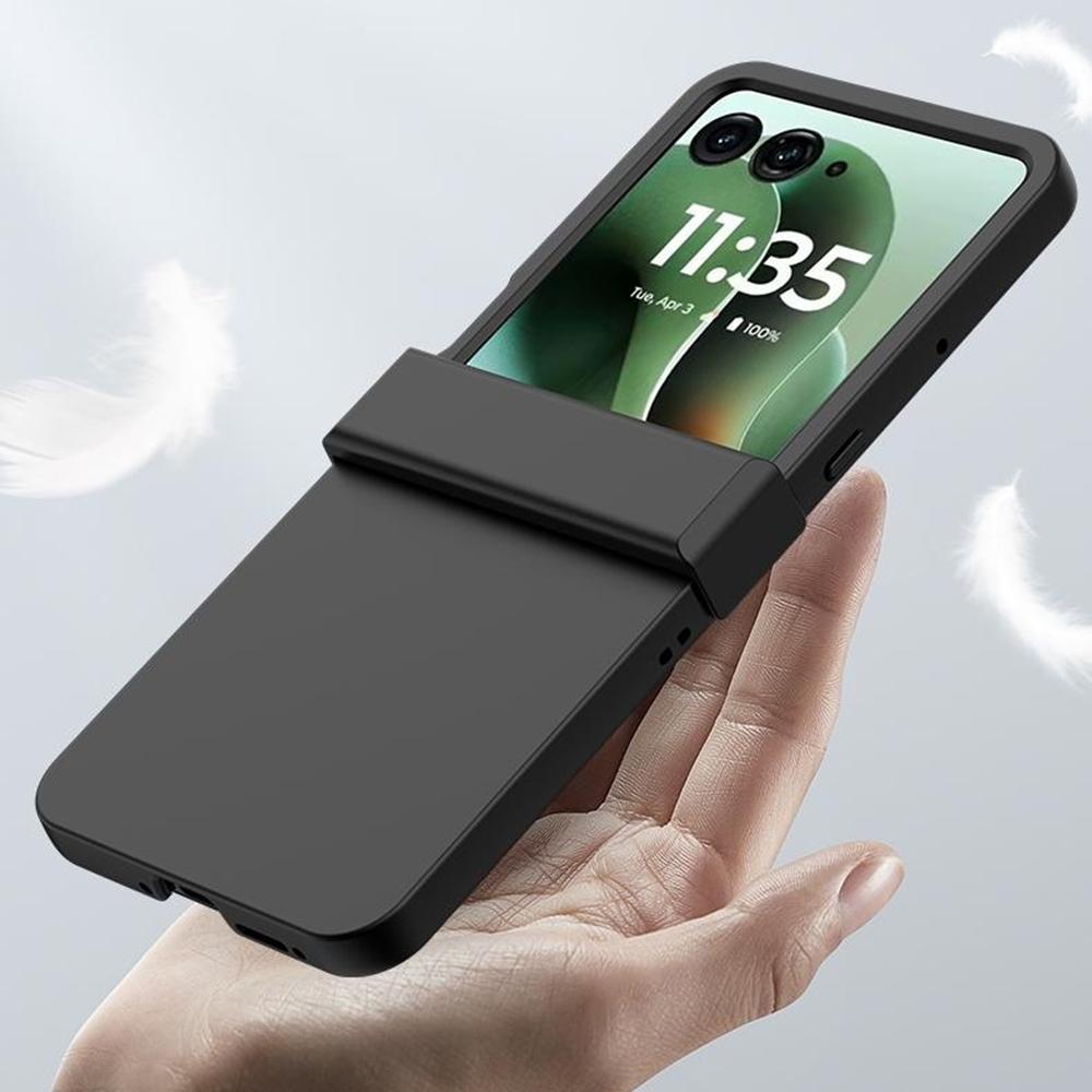 

For Motorola Razr 60 Ultra 5G Case Hinge Protection Skin-Touch PC Phone Cover Black