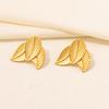Elegant Plant Rose Flower Leaf Ear Studs For Women Men Accessories Real Gold Plated Stainless Steel Earrings Kpop Fashion Aretes
