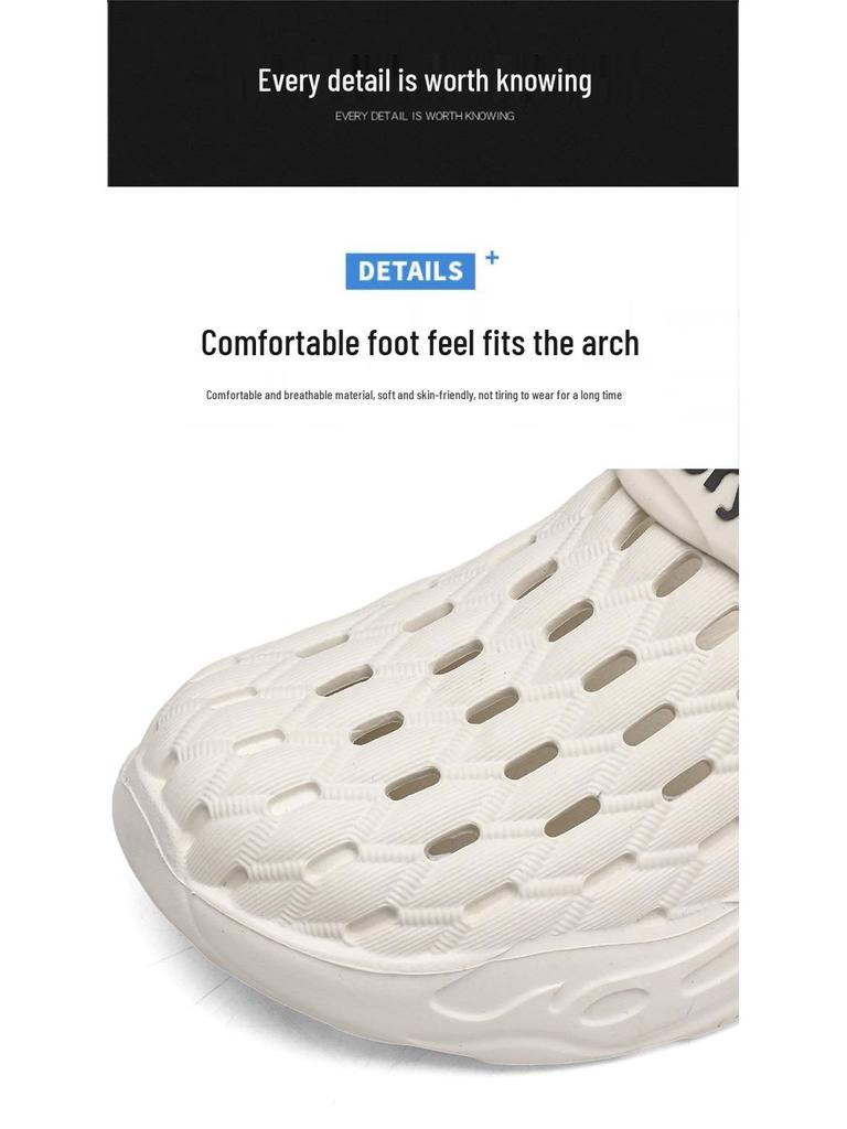 Men's Summer Non-Slip Closed-Toe Plus Size Clogs - Wear-Resistant Beach Sandals