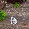New hollow geometric ring long pendant, women's creative hollow irregular ring long necklace