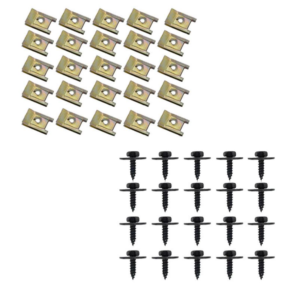 Automotive U Clips and Screws Assortment Kit, Car U Clip Assortment Kit with Screws,