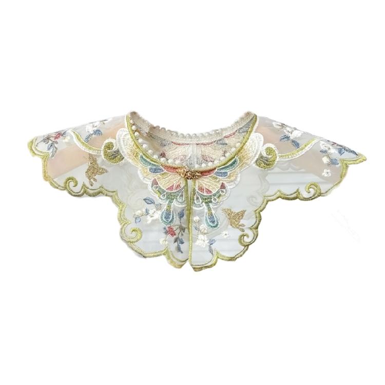 Elegant Embroidery Flower Decorative False Collar Female Sweater Shirt Dress Clothes Sewing Collar Shawl False Collar