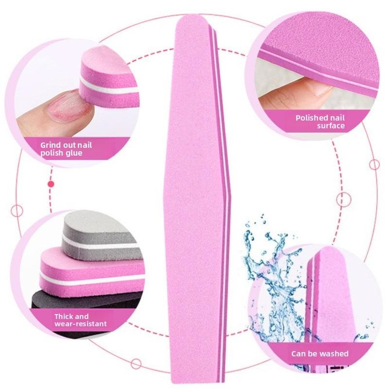 Nail Buffer Pink Easy-to-Hold Rectangular Fine Sand Buffing Block for Salon Grade Home Nail Polishing Care