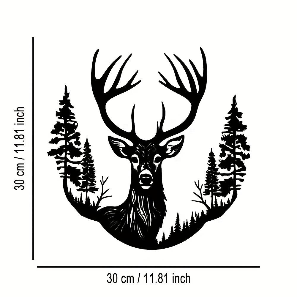 1pc Metal Deer Head Wall Art, Christmas Minimalist Plaque for Office Living Room Bedroom Patio Kitchen Garden Cafe Shop Lobby