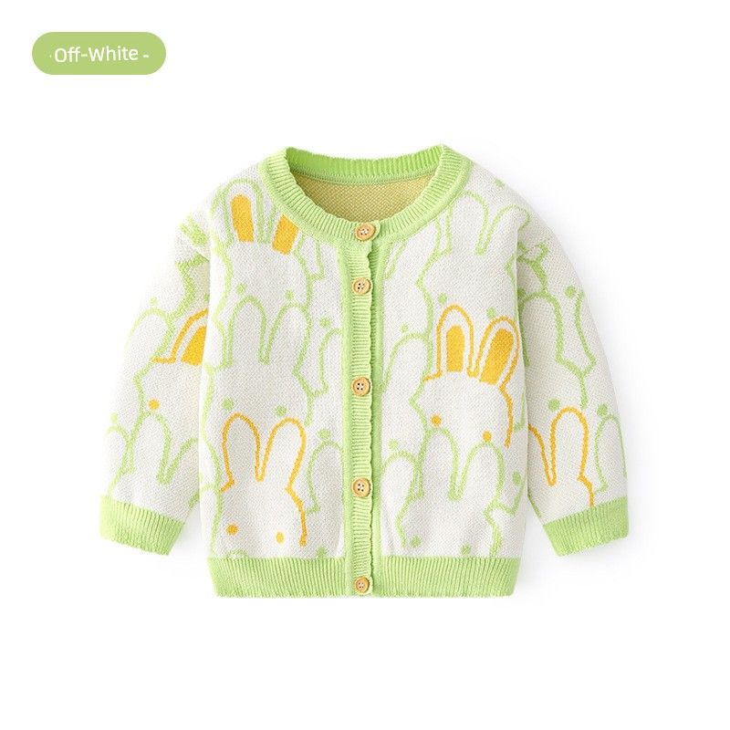 Children's Bunny Knitted Spring and Autumn Cardigan Sweater