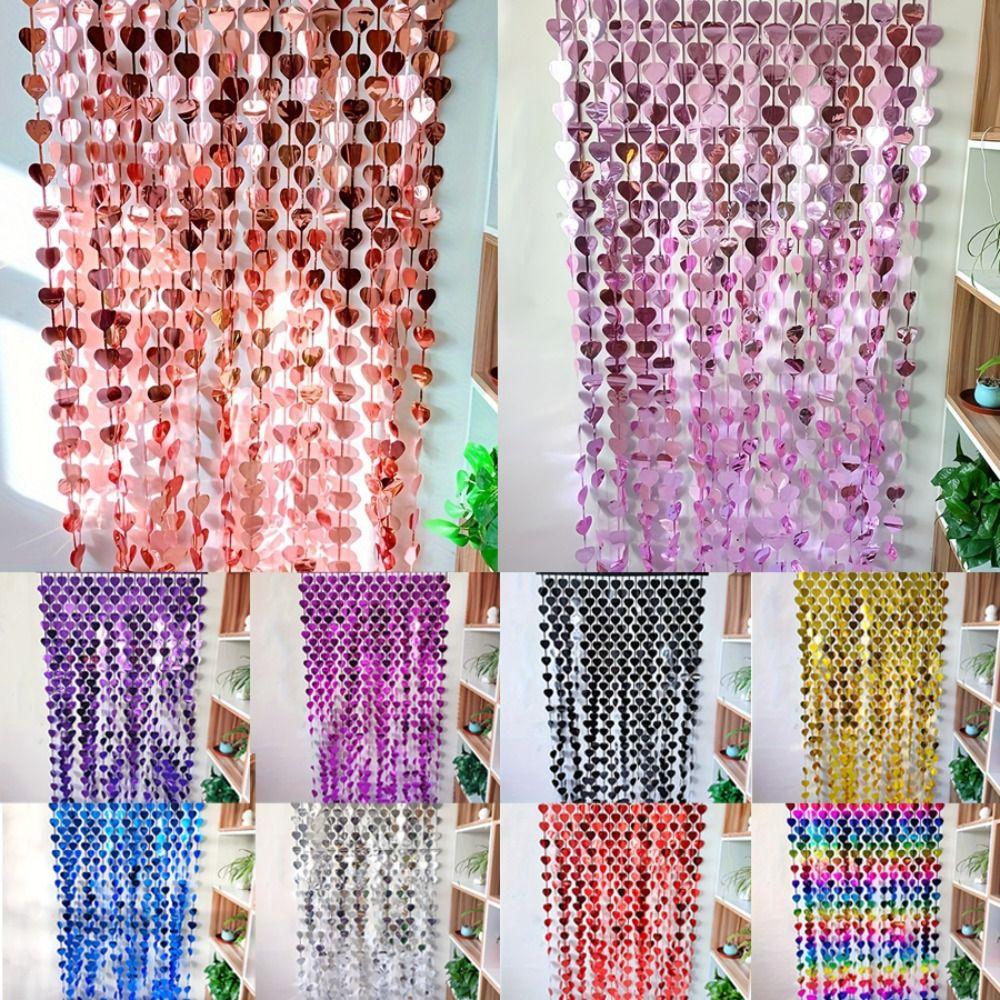 Heart-Shaped Glitter Door Curtain for Party Decoration - Perfect for Birthdays and Baby Showers