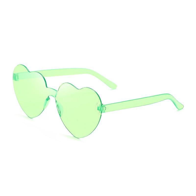 Transparent Heart-Shaped Jelly Sunglasses for Men & Women - European & American One-Piece Design
