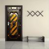 2 pièces Autocollants Muraux Porte Mécanique Style Industriel Cyberpunk Technologie Future Rétro Décoration Chambre Étudiante Autocollants Imperméables