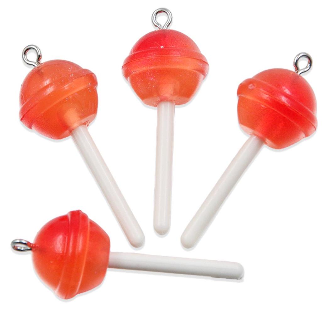 Handmade Glitter Lollipop Resin Star & Heart Pendants - Set of 3 DIY Color Sticks