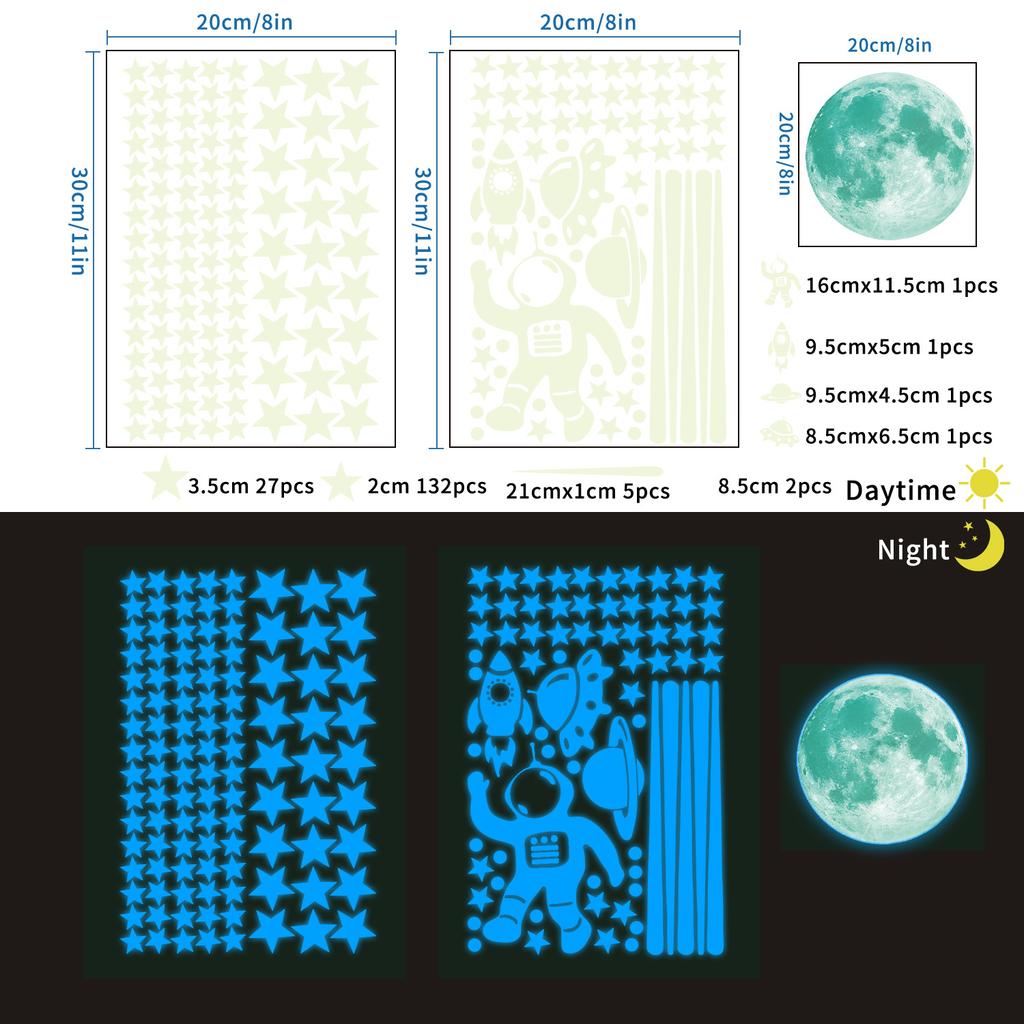 Creative Star Space Astronaut Luminous Bedroom Living Room Wall Decoration Stickers