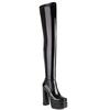 Sexy Elastic Over the Knee High Boots Women Autumn Winter Shoes Punk Heel High Boots For Women Square Toe Dance Shoes Large Size