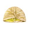 New Unisex Vintage Metallic Turban Headband Cross Twist Arab India Pleated Head Wrap Ramadan Beanies Hats Muslim Chemo Cap
