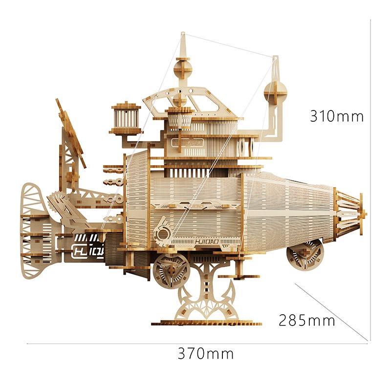 3D Wooden Puzzle Pirate Ship & Starship Model Kit - DIY Creative Assembly Toy for Kids, Gifts, Decor