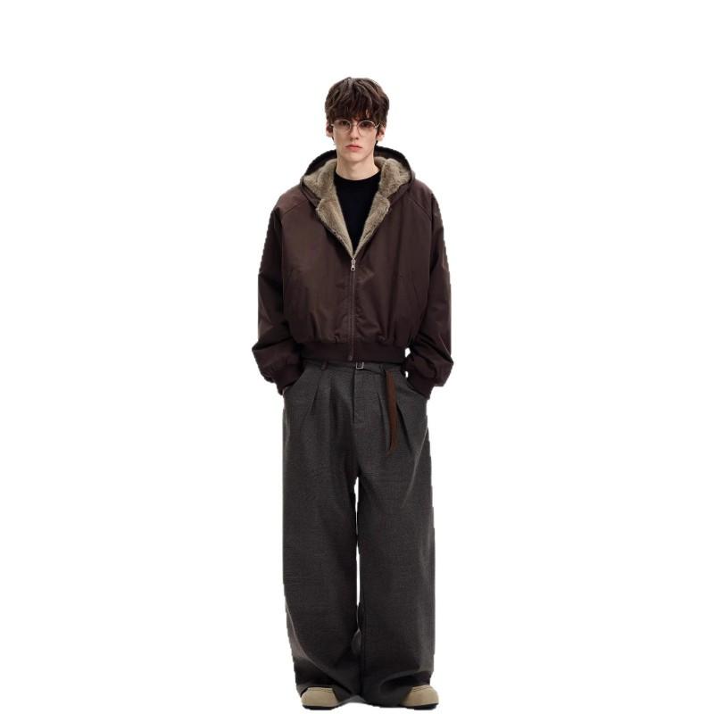 Unisex Retro Hooded Puffer Jacket Winter Warm Thick Cotton Coat Men Women Streetwear Loose Fit
