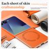 For Magsafe Magnetic Leather Phone Case for Samsung Galaxy Z Flip 7 6 5 4 ZFlip 7FE 5G Wireless Charging Protective Back Cover