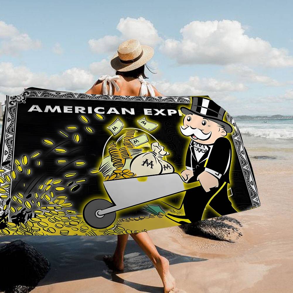 Cartoon Dollar Monopolys Anime Beach Swimming Towel Soft Absorbent Washcloth Children's Gifts for Kids Travel Camping Gym