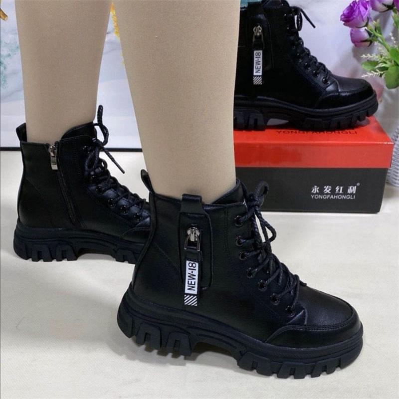 Shoes 2025 Fashion Winter Warm Women Black Casual Shoes Plus Velvet All-Match Sneakers Thick-Soled Cotton Boots
