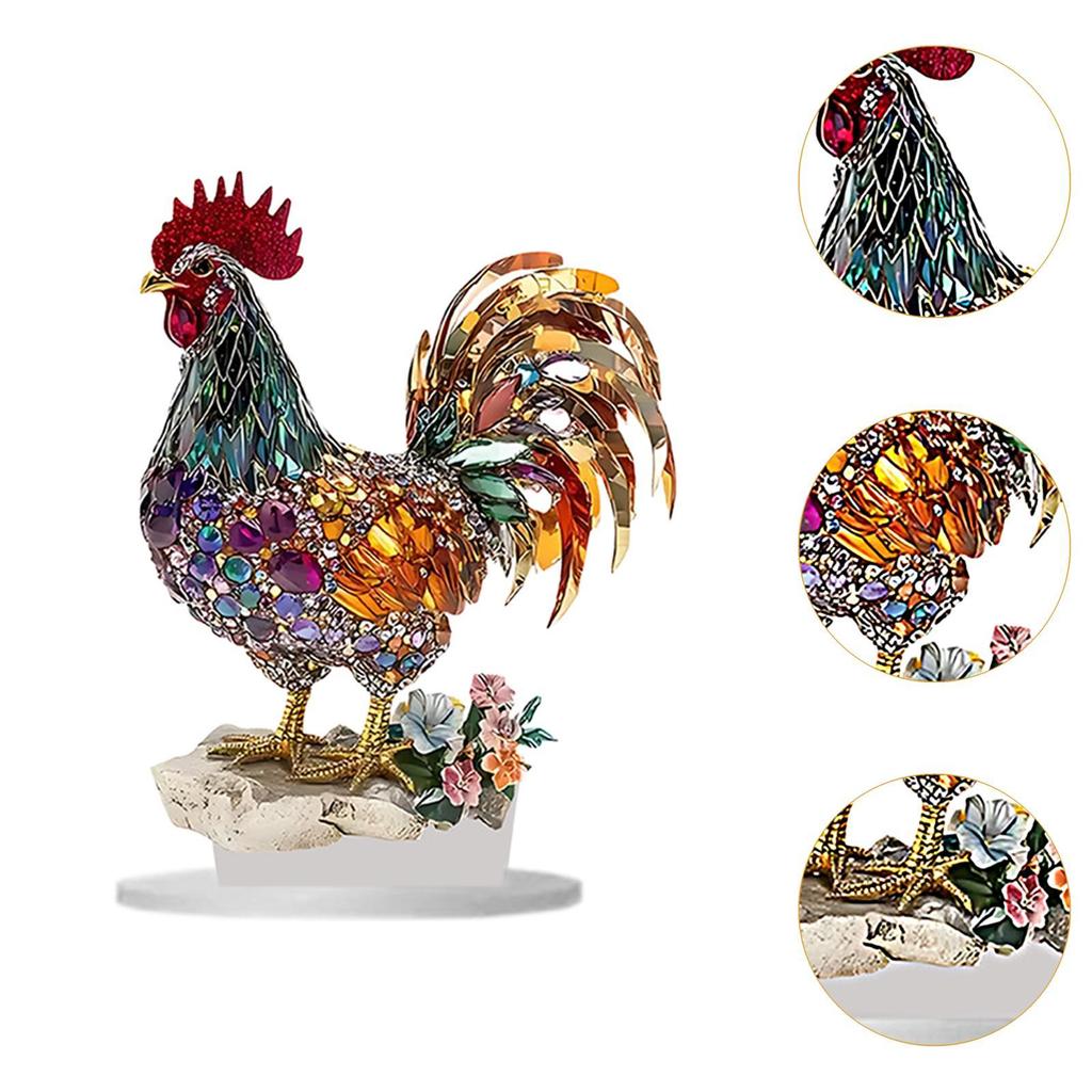 Acrylic Chicken Decor 2D Festive Atmosphere Attractive Unique DIY Table Decoration for Home Businesses Restaurant Corner Cabinet