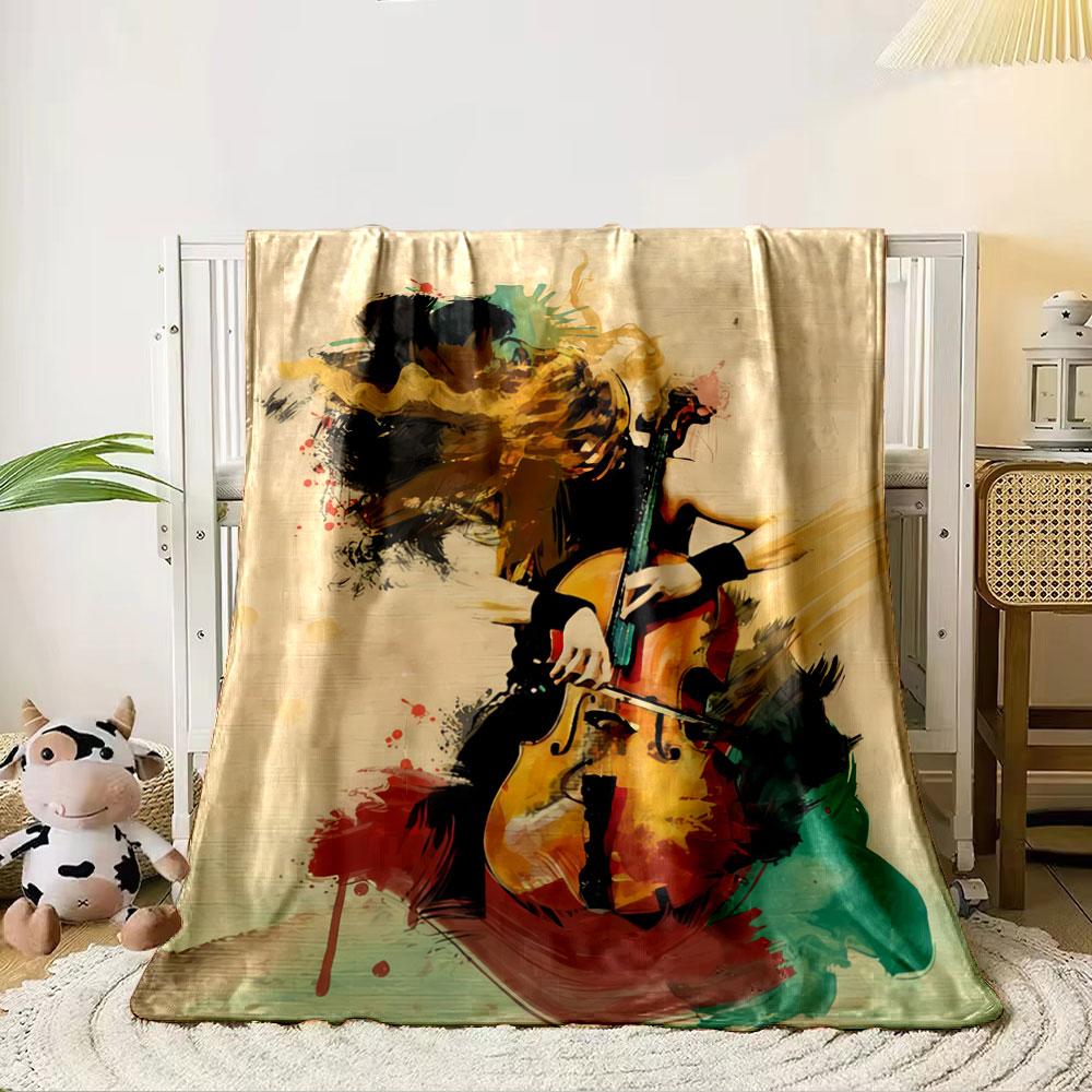 Cellist Art Splash Blanket for All Seasons Blanket Lunch Break Throw Gift