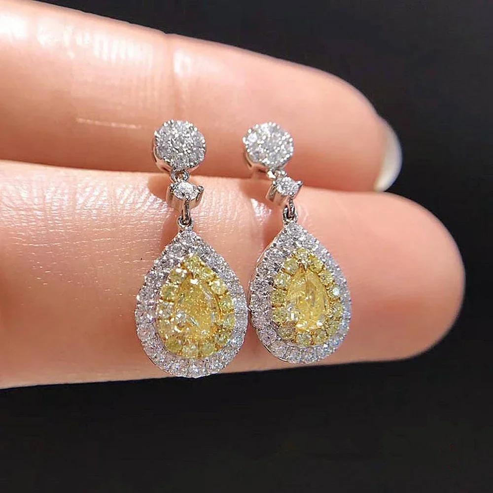 Yellow Zircon, Niche Design, Cool Style, Fresh and Elegant Accessories, High-end Trend, Personalized Fashion Earrings